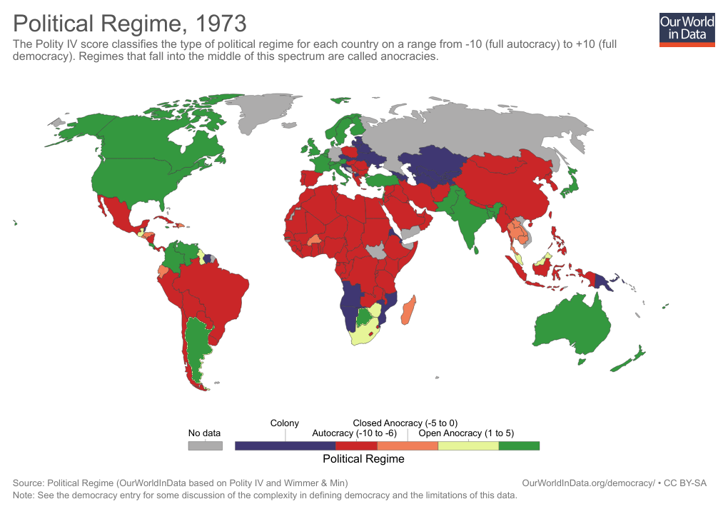 Demokratie 1973 Karte