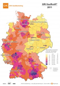 Kaufkraft in den deutschen Stadt- und Landkreisen
